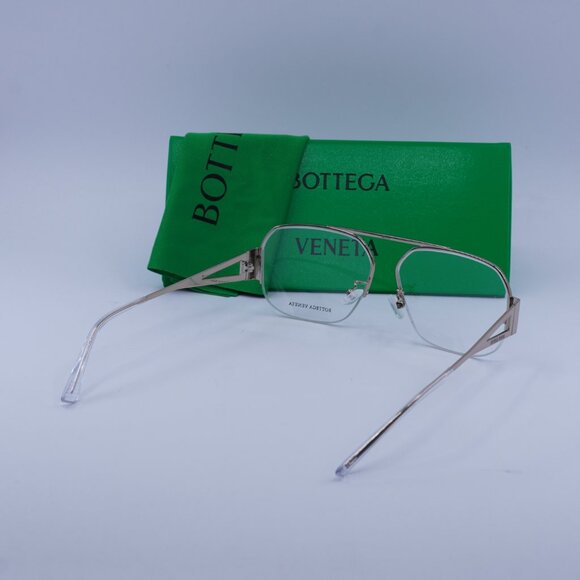 Bottega Veneta BV1067O 001 Eyeglasses Rose Gold 56mm Aviator Frame - Picture 10 of 10